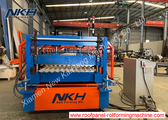YX18-76.2-762 35mpm Mesin Membentuk Roll Bergelombang dengan Stacker