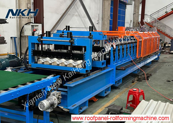 845 Metal Roof Tile Roll Forming Machine Servo Motor Driving Flying Press and Cut Metal Roll Forming Machine Mesin untuk membentuk gulung logam