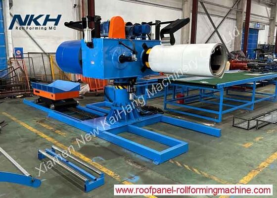 5Tons Double-head Hydraulic Un-Coiler dengan Loading Car Hydraulic Decoiler dengan Coil Car Twin Head Decoiler