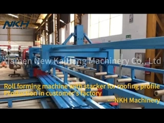 Mesin roll forming dengan stacker untuk profil atap/ Produksi di pabrik pelanggan