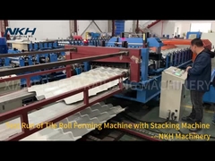 Uji Jalan 845 Roof TIle Roll Forming Machine dengan Stacking Machine